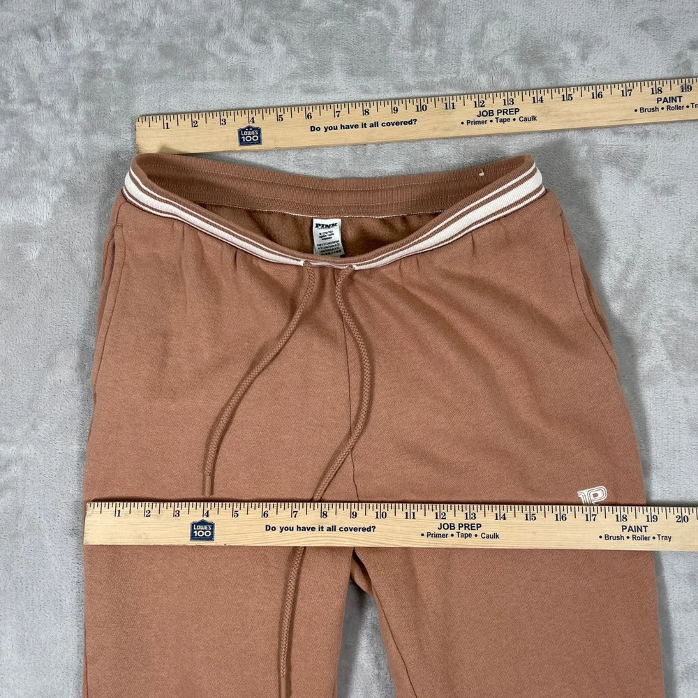 PINK Victoria's Secret Women's Sweatpants Flare Leg Drawstring Athleisure M Tan